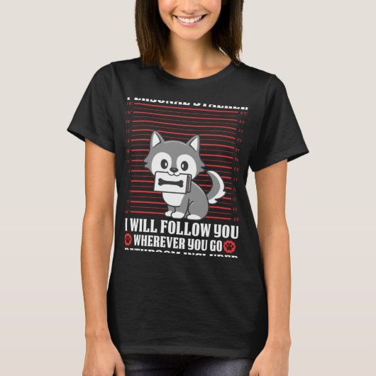 かわいいストーカー犬のマグショット動物 Tシャツ (正面)