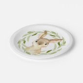 かわいいストーリーブックブラウンバニーウサギ ペーパープレート (アングル)