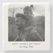かわいいスナップショット |父の日の写パーソナライズされた真 ストーンコースター (正面)