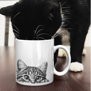 かわいいスニーキー猫ネコ コーヒーマグカップ