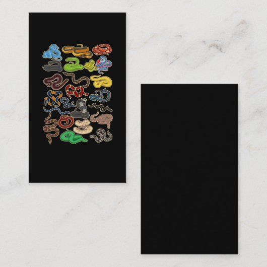 かわいいスネークコラージュカイト爬虫類 名刺 (正面/裏面)