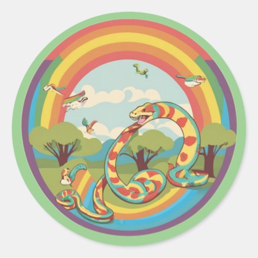 かわいいスネークファミリー ラウンドシール (正面)