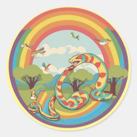 かわいいスネークファミリー ラウンドシール (正面)