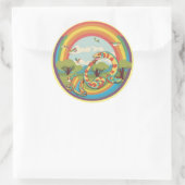 かわいいスネークファミリー ラウンドシール (バッグ)