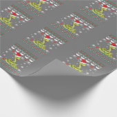 かわいいスネーク醜いセータークリスマスライトパジャマ ラッピングペーパー (角)