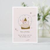 かわいいスノーグローブグリーティングクリスマスホリデーカスタムカード カード (スタンド正面)