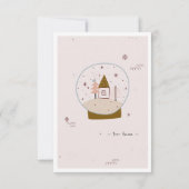 かわいいスノーグローブグリーティングクリスマスホリデーカスタムカード カード (裏面)