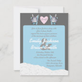 かわいいスノーバニースキーヤーの特注結婚式招待状 招待状 (正面)