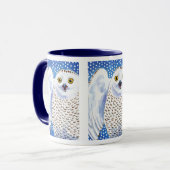 かわいいスノーフクロウ冬の自然 マグカップ (正面左)