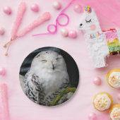 かわいいスノーフクロウ ペーパープレート (パーティー)