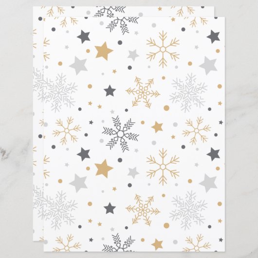 かわいいスノーフレーククリスマススクラップブック紙 (正面/裏面)