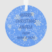 かわいいスノーフレーククリスマスパーソナライズされた雪だるま オーナメント (裏面)