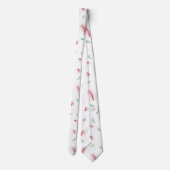 かわいいスノーフレークリースクリスマスツリーレッドグリーンパターン ネクタイ (裏面)