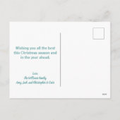 かわいいスノーフレーク子供たち家族の写真クリスマス シーズンポストカード (裏面)