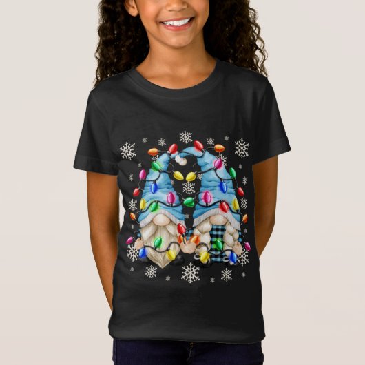 かわいいスノーフレーク・パターンとクリスマス格言クリスマス Tシャツ (正面)