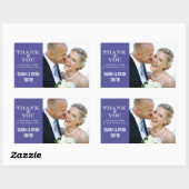 かわいいスノーフレーク・パープルありがとうステッカー 長方形シール (シート)