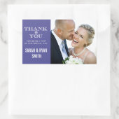 かわいいスノーフレーク・パープルありがとうステッカー 長方形シール (バッグ)