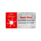 かわいいスノーフレーク・メリークリスマスレッド ラベル (正面)
