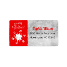 かわいいスノーフレーク・メリークリスマスレッド