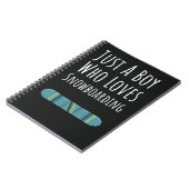 かわいいスノーボーダーギフト ボーイズ キッズ ウィンタースポーツ ノートブック (左側)