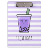 かわいいスバブルティーアイラブボバタロウ宇部紫 クリップボード (正面)