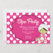 かわいいスパの日の誕生日パーティーの招待 招待状 (正面)