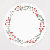 かわいいスパイスジャー素朴なリースフレーム空白のクリスマス ラベル (デザイン2)