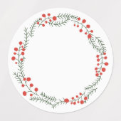 かわいいスパイスジャー素朴なリースフレーム空白のクリスマス ラベル (デザイン1)