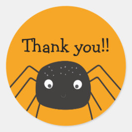 かわいいスパイダーカボチャのオレンジ ラウンドシール