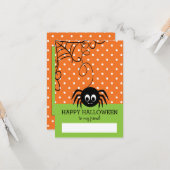 かわいいスパイダーハッピーハローウィンフレンド同級生 カード (正面/裏面インサイチュ)