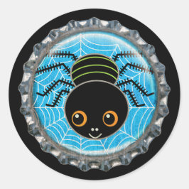 かわいいスパイダーハロウィーンボトルキャップ ラウンドシール