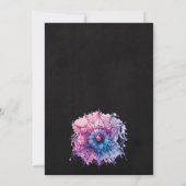 かわいいスパイダーハロウィーン誕生日パーティー 招待状 (裏面)