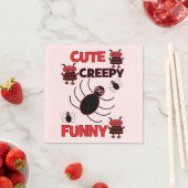 かわいいスパイダー幽霊面白いハロウィーン スタンダードカクテルナプキン (インサイチュ)