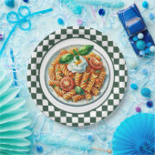 かわいいスパイラルパスタのディナー ペーパープレート (パーティー)