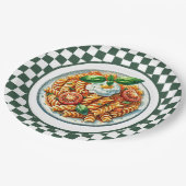 かわいいスパイラルパスタのディナー ペーパープレート (アングル)