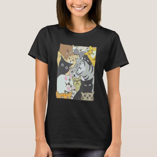 かわいいスパイ猫+子猫+男女+子供 Tシャツ (正面)