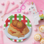 かわいいスパゲッティのディナーパーティー ペーパープレート (パーティー)