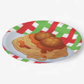 かわいいスパゲッティのディナーパーティー ペーパープレート (アングル)
