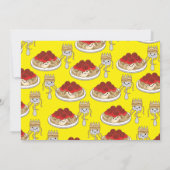 かわいいスパゲッティキッズ1st誕生日パーティーかわいい 招待状 (裏面)