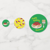 かわいいスパゲッティ子供の誕生日パーティー キュート コンフェッティ (裏面)