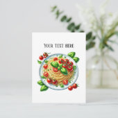 かわいいスパゲティ追加文字 ポストカード (スタンド正面)