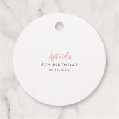 かわいいスパテーマ誕生日パーティー フェイバータグ (裏面)