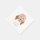 かわいいスパドッグガールズバースデーパーティー スタンダードカクテルナプキン (角)