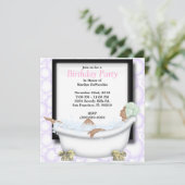 かわいいスパバスマッサージと美しいパーティー 招待状 (スタンド正面)