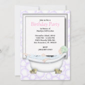 かわいいスパバスマッサージと美しいパーティー 招待状 (正面)