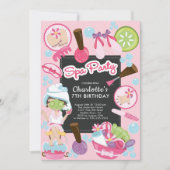かわいいスパパーティー誕生日招待状 招待状 (正面)