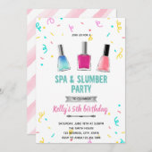 かわいいスパマニキュアペディキュアテーマ 招待状 (正面/裏面)