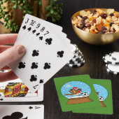 かわいいスパロウのサッカー遊姿のスノーグローブ トランプ (インサイチュ)