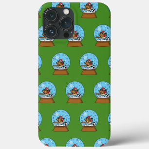 かわいいスパロウのサッカー遊姿のスノーグローブ iPhone 13 PRO MAXケース