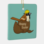 かわいいスパローチョコレートエッグハッピーイースター セラミックオーナメント (右)